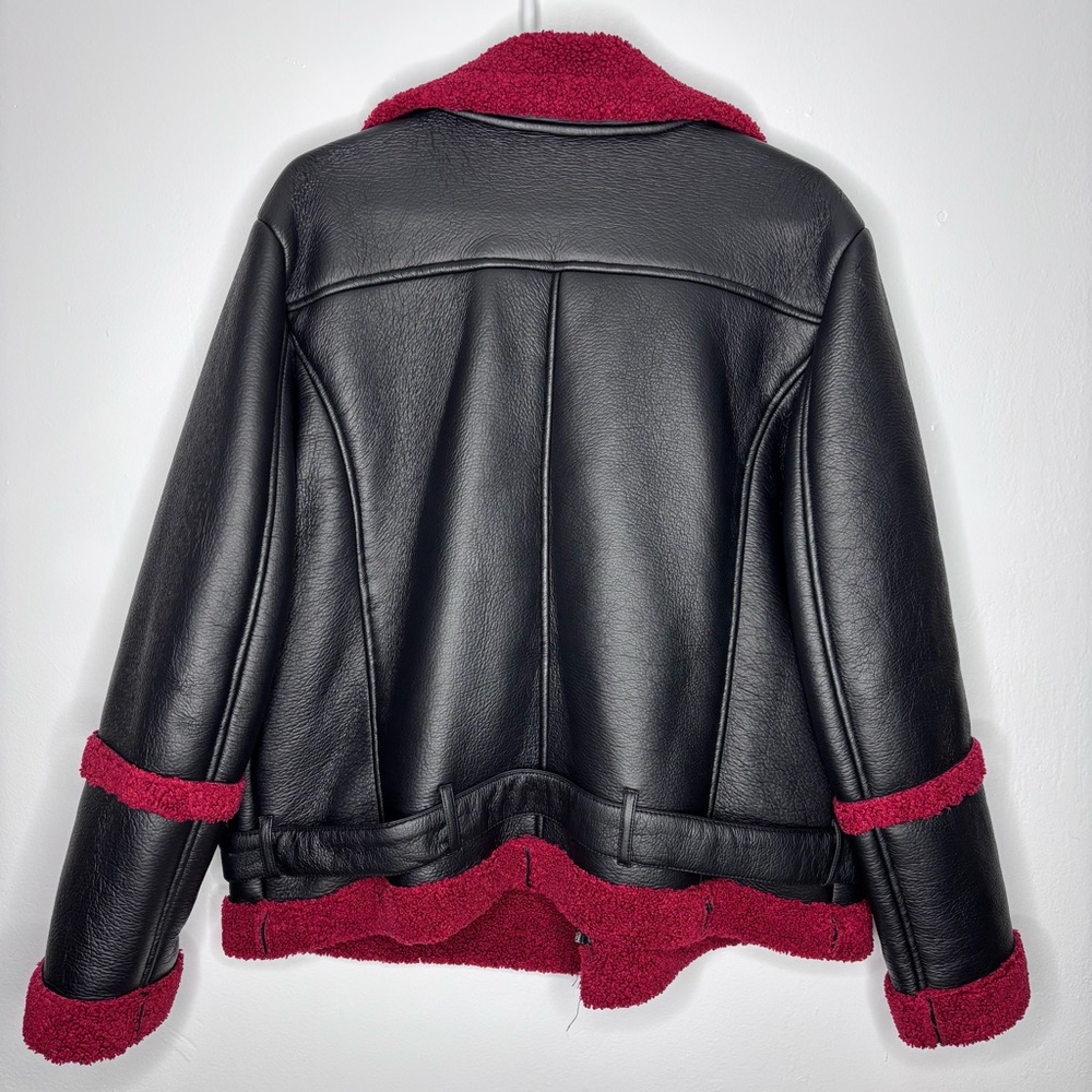 Sam Edelman Faux Leather Sherpa Moto Jacket - Picture 2 of 10